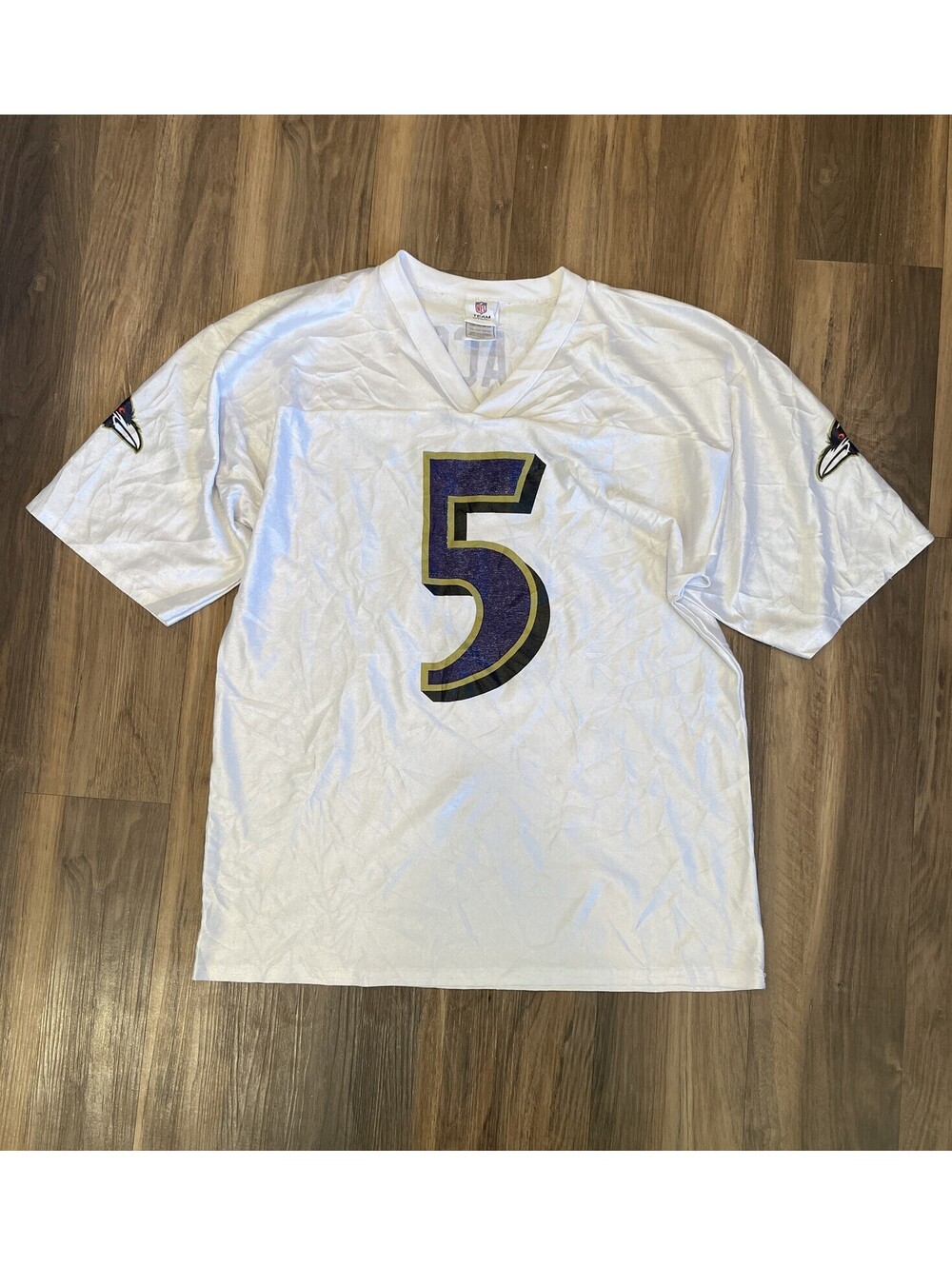 Baltimore Ravens Joe Flacco #5 NFL Team Apparel White Jersey Men’s Size Large